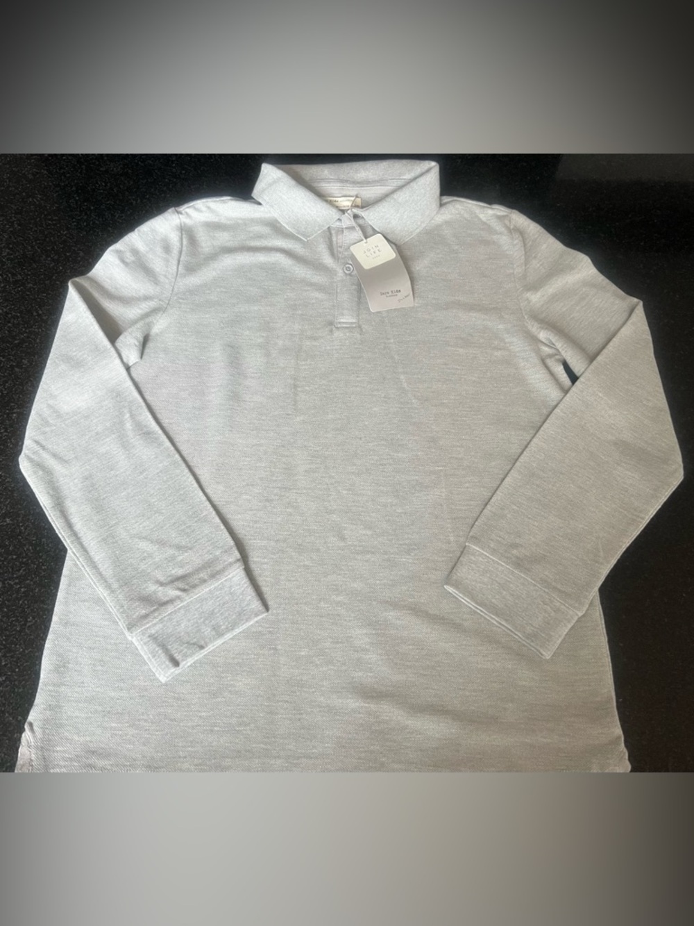 NWT Zara Long-Sleeve Polo - Light Gray